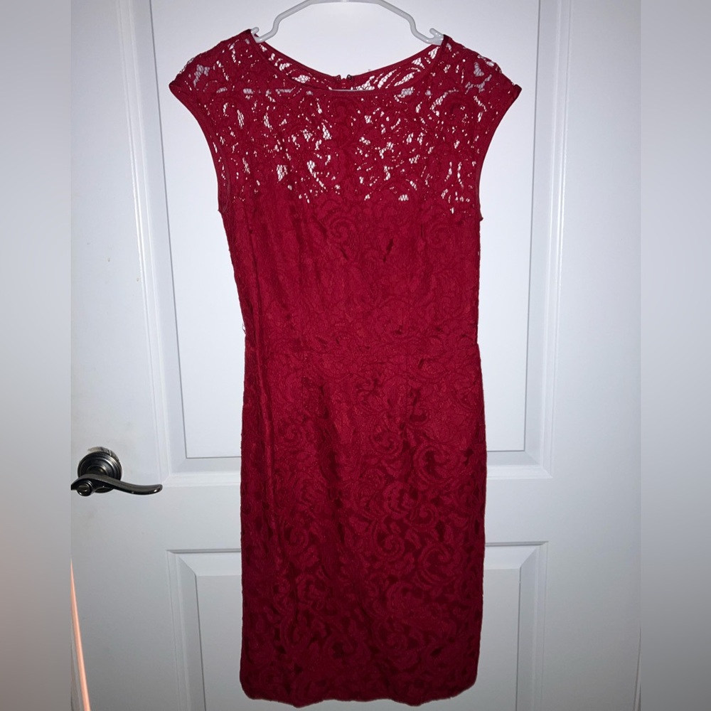 Banana Republic Elegant Red Lace Sheath Dress, size 4